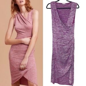 Wilfred Free ‘Izidora’ Marled Purple Faux Wrap Dress Size Large
